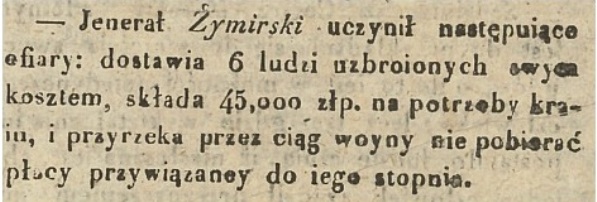 Notatka z Dziennika Powszechnego Krajowego. 1831, nr 6